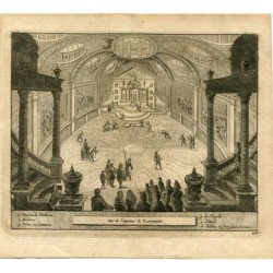 Blick ins Innere des Pantheons. Kupferstich von Pieter Van der Aa