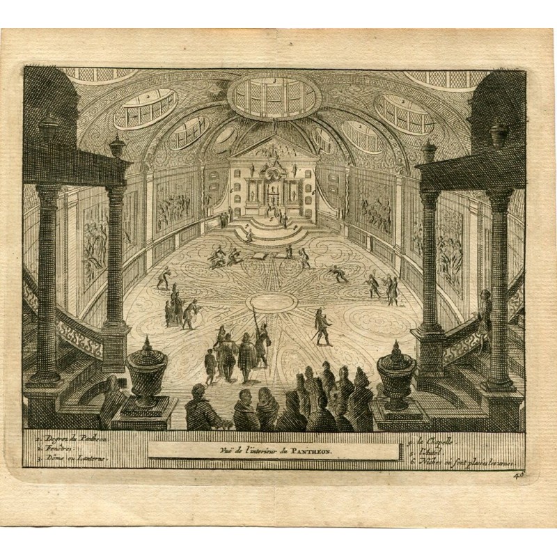 View of the interior of the Pantheon. Engraving by Pieter Van der Aa