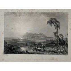 Gibraltar und das Aquädukt von Algeciras im 19. Jahrhundert.