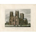 England. York. «South West view of York Minster» engraved by Steel on the work of H. Cavé.