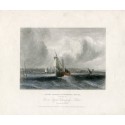 England. Hampshire. "Hurst Castle Lymington river" engraved by W. Floyd after work by Vickers
