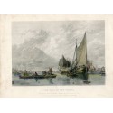 Inglaterra. The Pool of the Thames. grabado por W. Miller sobre obra de A.W. Calcott