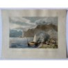 Pêcheurs entre Gibraltar et Malaga - Gravure ancienne
