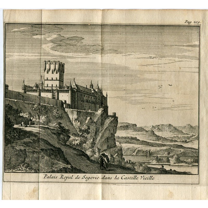 Königspalast von Segovia in Altkastilien von Pieter Vander Aa, 1707.