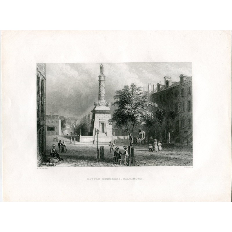 Le monument de la bataille, à Baltimore, Maryland (1840)