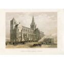 Glasgow St. Mungo's Cathedral Exterior 1850 Lithograph by T. Picken after work by David Roberts