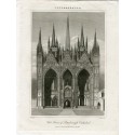 "West front of Peterborough Cathedral" engraved by J. Chapman after work by J. Carter