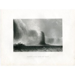 Niagara falls from the ferry. After W.H. Barlett. Engraved by J. Cousen (1840)