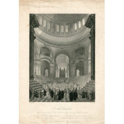 St. Paul' s Cathedral' grabado por W.H. Fuge de un estudio de F. Mackenzie