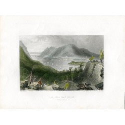 Blick von Fort Putnam, Hudson River - 1840 Gravur