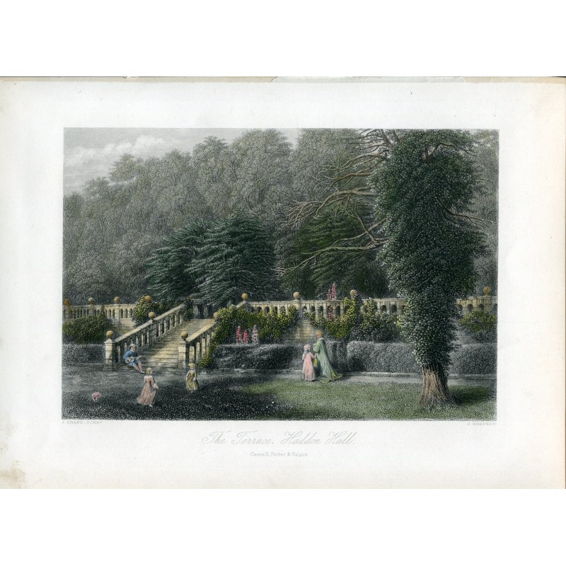 Derbyshire, terrasse de Haddon Hall, 1875.