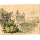Francia. «Castillo de Enrique IV en Pau» Litografía coloreada por Pk. Dandiran en 1836