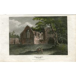 Inglaterra. Glamorganshire. 'Margam Abbey' drawn by Smith grabado por Angus