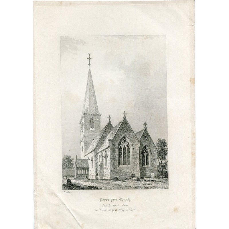 England. Pepper Hara Church, engraved by T. Allom, 1840