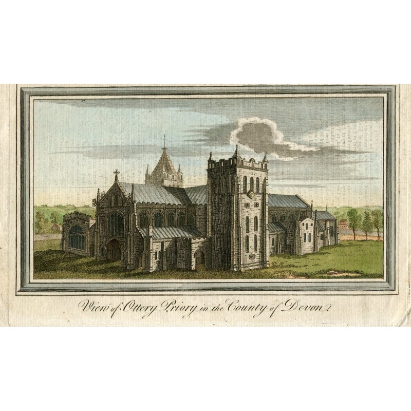 England. Ansicht des Ottery Priory in der Grafschaft Devon, 1769.