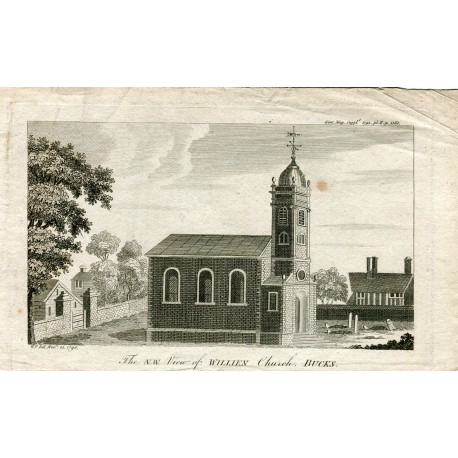 «The N.W. vieux of Williem church Bucks, grabado de 1792