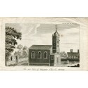The N.W. vieux of Williem church Bucks, grabado de 1792