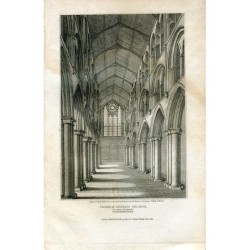 Inghilterra. Coro della chiesa di Hexham, incisione di R. Roffe, disegno di W. Brown