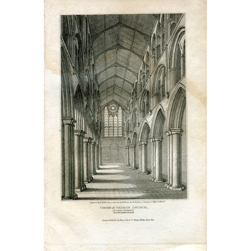 Angleterre. Chœur de l'église d'Hexham, gravé par R. Roffe, dessiné par W. Brown