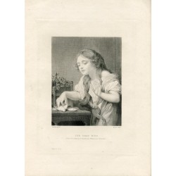 «L'oiseau mort» copie gravée de Greuze gravée par Morse.