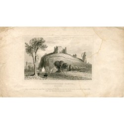 Inghilterra. Castello di Knarnaresborough. Incisione di Eugene Aram.