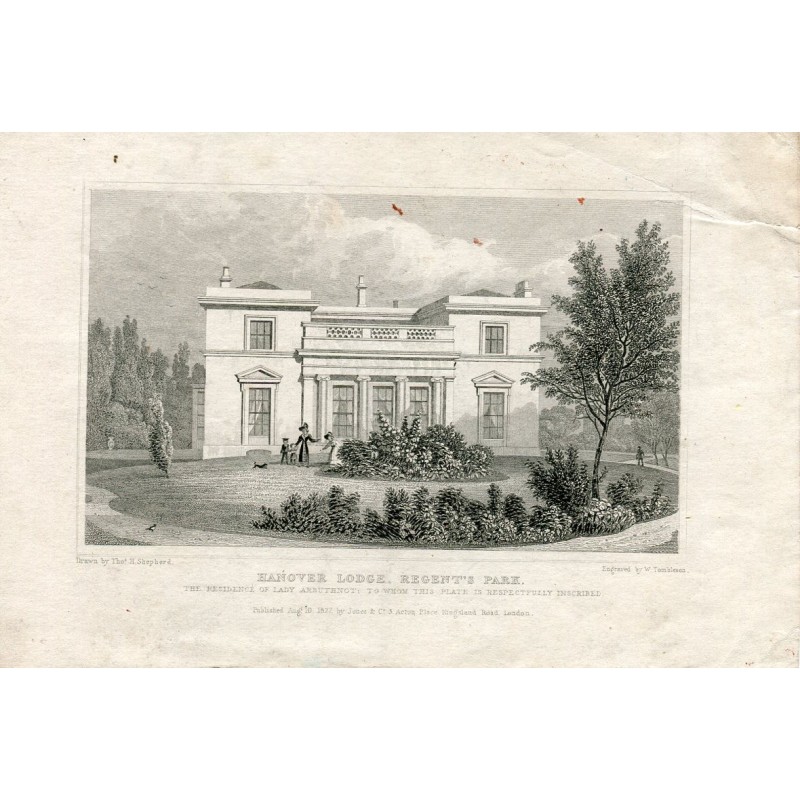 England. Hanover Lodge, Regent's Park, gestochen von W. Tombleson, gestochen von H. Shepherd.