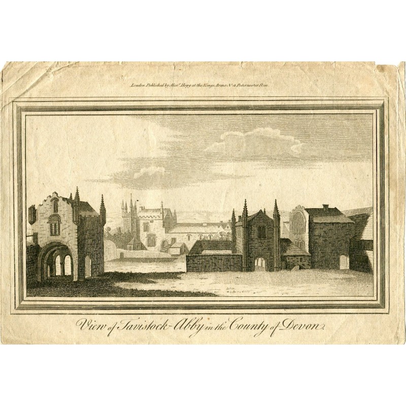 Veduta di Tavistock nella contea del Devon. Pubblicata nel 1770 da Alexander Hogg.