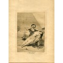 Goya etching. Tantalus (Tantalo). Plate 9 from The Caprices etching series, 1937 edition.