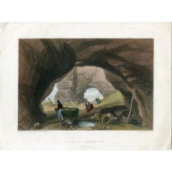 Angleterre. Grottes de Ladram Bay, Durham, gravées par W. Finden