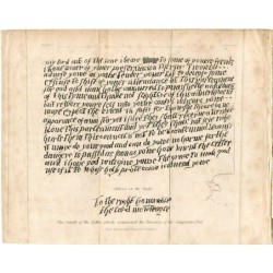 Faksimile des Briefes, der zur Aufdeckung der Pulververschwörung führte