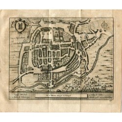 Portugal. Vue de Braga. Métropole du Portugal gravure 1715 par Alvarez de Colmenar