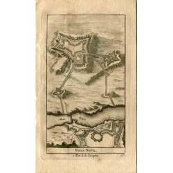 Portogallo. Villa Nova, Forte della Concezione, incisa nel 1715 da Alvarez de Colmenar
