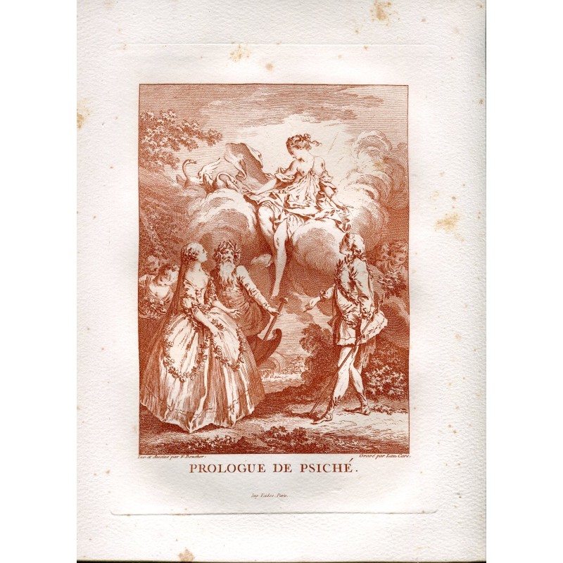 Prologo di Psiche inciso da Laurent Cars, inventato e disegnato da F. Boucher