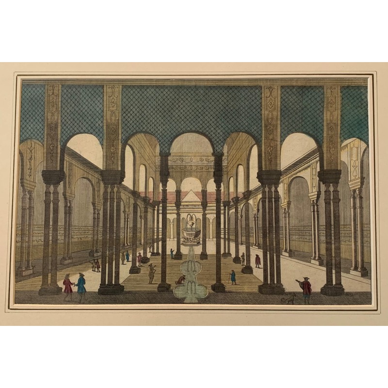 Courtyard of the Lions of the Alhambra in Granada - French School, 18th century