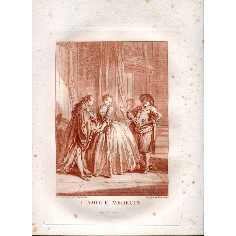 L'Amour medecin engraved by Laurent Cars, invented and drawn by F. Boucher.