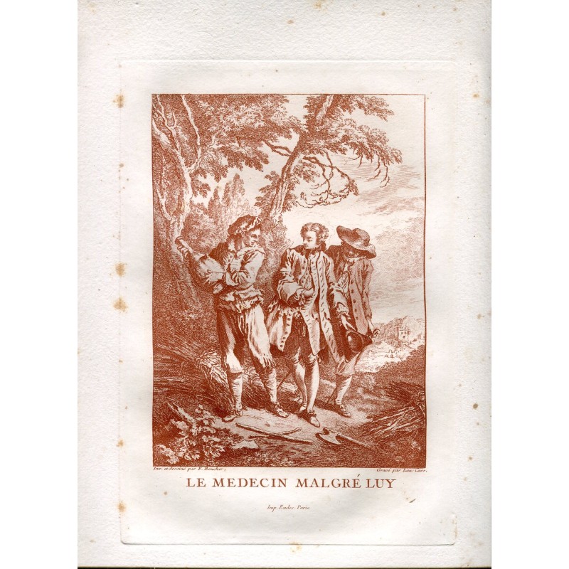 Le médicament Malgré Luy gravé par Laurent Cars, inventé et dessiné par F. Boucher.