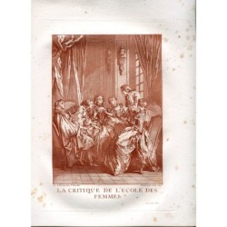 The critique of the school of women engraved by Laurent Cars, invented and drawn by F. Boucher.