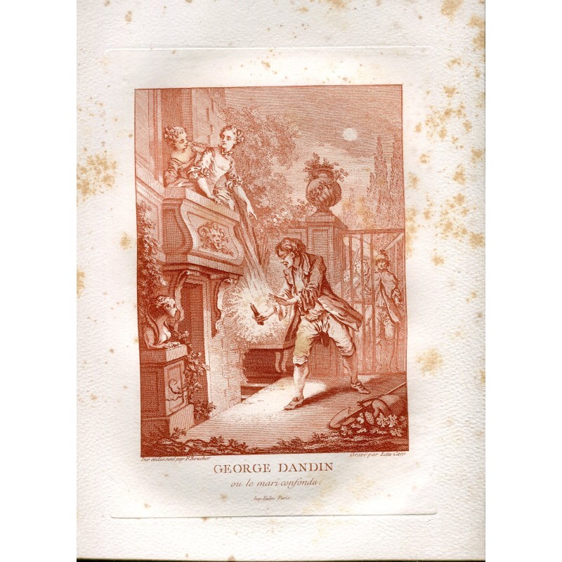 Georges Dandin ou l'Épouse confondue, gravé par Laurent Cars, inventé et dessiné par F. Boucher.